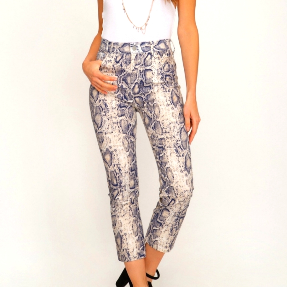 She & Sky snakeskin cropped pants size small